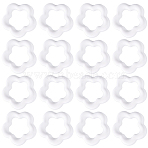 100Pcs Opaque Acrylic Beads, Flower, White, 16x5mm, Hole: 1.9mm(MACR-SC0002-25)