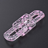 Transparent Acrylic Linking Rings, Quick Link Connectors, for Cable Chains Making, Twist Oval, Pearl Pink, 30.5x20.5x4mm, Inner Diameter: 8x18mm(OACR-N009-017A-03)