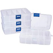 Plastic Bead Containers, Box, Clear, 14x9x3.5cm, 4pcs/set(CON-PH0001-35)