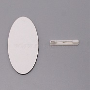 Medium Density Fiberboard (MDF) Sheet Brooch Findings, with Plastic Back Bar Pins, Stamping Blank Tag, Oval, White, 75.5x38x3mm, Back Bar Pins: 36x7x6mm, Pin: 0.7mm, 2pcs/set(WOOD-WH0024-23)
