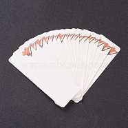 Paper Card, DIY Bookmark Card, Rectangle, Beige, Flower Pattern, 140x49x0.5mm, Hole: 4mm, 20pcs/bag(DIY-F081-01M)