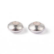 202 Stainless Steel Beads, Rondelle, Silver Color Plated, 6x3mm, Hole: 2mm(STAS-O091-B-06S)