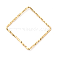 304 Stainless Steel Linking Rings, Textured, Square, Real 18K Gold Plated, 33x33x1mm(STAS-Z041-04B-G)