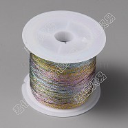 15-Ply Macaron Color Metallic Cord, for Jewelry Making, Round, Colorful, 1mm, about 21.87 Yards(20m)/Roll(MCOR-CJ0001-03D-04)