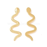 Ion Plating(IP) 304 Stainless Steel Cabochons, Snake, Golden, 31x10x2mm(STAS-F293-50G)