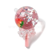 Acrylic Pendants, with Plastic, Lollipop, Cerise, 64x38mm, Hole: 2mm(OACR-K006-01E)