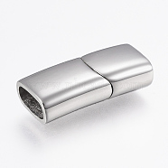 Tarnish Resistant 304 Stainless Steel Magnetic Clasps, Rectangle, Stainless Steel Color, 23x10x6mm, Hole: 4x8mm(X-STAS-F130-92P)