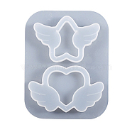 Silicone Quicksand Molds, Resin Casting Molds, For UV Resin, Epoxy Resin Craft Making, Wing Pattern, 110x85x11mm(SIMO-PW0006-058A)