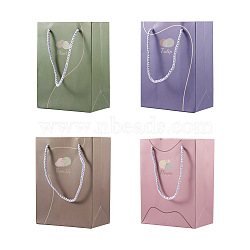 Magibeads 16Pcs 4 Colors Paper Bags, with Handles, for Gift Bags and Shopping Bags, Mixed Color, 14.5x8.8x19.5cm, 4pcs/color(CON-MB0001-14)