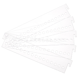 Acrylic Thread Winding Boards, Rectangle Floss Bobbin, Thread Organizer Card for Cross-Stitch, Clear, 300x60x3mm, Hole: 10mm(FIND-WH0191-16A-03)