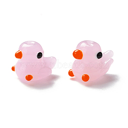 Handmade Lampwork Beads, Duck, Lavender Blush, 19.5~22x14~16x15.5~16mm, Hole: 1.6mm(LAMP-I025-11)