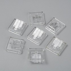 Plastic Ring Display Stands, Finger Ring Showing Holder, Square, Clear, 2.15x2.15x0.85cm(RDIS-WH0011-12)