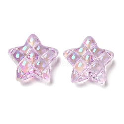 Transparent Acrylic Beads, AB Color Plated, Star, Purple, 19.5x19.5x9mm, Hole: 3.5mm(MACR-D074-07D)