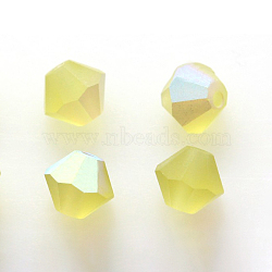 Preciosa&reg Crystal Beads, Czech Crystal, Bicone(451 69 302 Rondelle), 80250 20019 Acid Yellow AB Matt, 5mm(X-PRC-BA5-80250-20019)