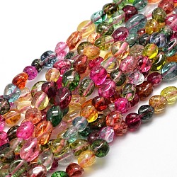 Dyed Natural Crackle Quartz Nuggets Beads Strands, Mixed Color, 5x6x3mm, Hole: 1mm(X-G-J335-15E)