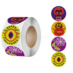 500Pcs Round Halloween Stickers, Self-Adhesive Stickers, for DIY Decorations, Mixed Color, 55mm, Hole: 28mm(AJEW-S090-03F)