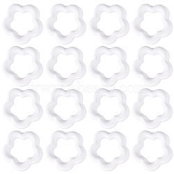 100Pcs Opaque Acrylic Beads, Flower, White, 16x5mm, Hole: 1.9mm(MACR-SC0002-25)