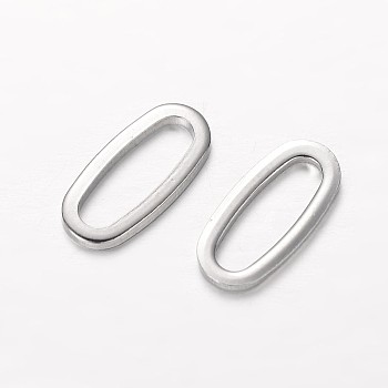 Oval 304 Stainless Steel Link Rings, Stainless Steel Color, 16x9x1mm, Hole: 4x13mm