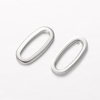 Tarnish Resistant Oval 304 Stainless Steel Link Rings, Stainless Steel Color, 16x7.5x1mm, Inner Diameter: 4x13mm