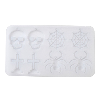 Halloween DIY Candle Making, Resin Casting Molds, For UV Resin, Epoxy Resin Craft Making, White, Mixed Shapes, 115x195x6mm