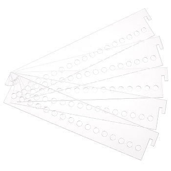 Acrylic Thread Winding Boards, Rectangle Floss Bobbin, Thread Organizer Card for Cross-Stitch, Clear, 300x60x3mm, Hole: 10mm