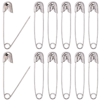 100Pcs Iron Safety Pins, Platinum, 26~28x6x2mm, Pin: 0.5mm