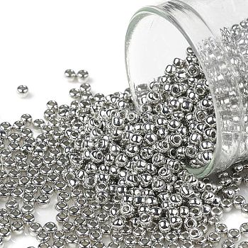 TOHO Round Seed Beads, Japanese Seed Beads, (714) Metallic Silver, 11/0, 2.2mm, Hole: 0.8mm, about 1110pcs/10g
