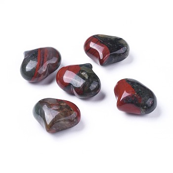 Natural African Bloodstone Heliotrope Stone, Heart Love Stone, Pocket Palm Stone for Reiki Balancing, 20x25x11~13mm