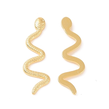 Ion Plating(IP) 304 Stainless Steel Cabochons, Snake, Golden, 31x10x2mm