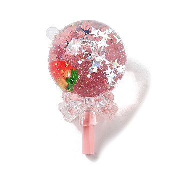 Acrylic Pendants, with Plastic, Lollipop, Cerise, 64x38mm, Hole: 2mm