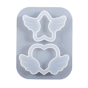 Silicone Quicksand Molds, Resin Casting Molds, For UV Resin, Epoxy Resin Craft Making, Wing Pattern, 110x85x11mm