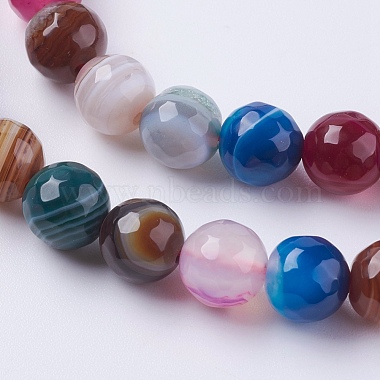 Chapelets de perles en agate à rayures naturelles/agates à bandes(X-G-G581-8mm-17)-3