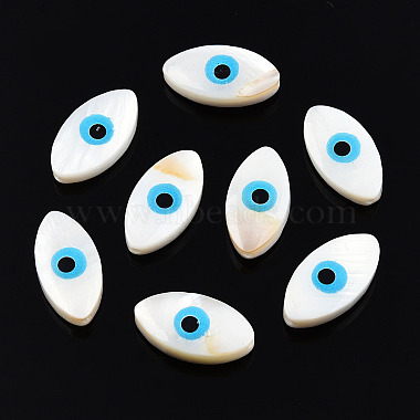 Evil Eye Natural Freshwater Shell Beads(SHEL-F001-34)-4