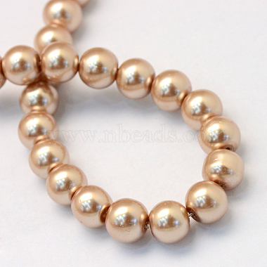 Backen gemalt pearlized Glasperlen runden Perle Stränge(HY-Q330-8mm-11)-4