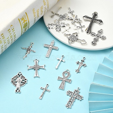 40pcs 20 styles pendentifs en alliage de style tibétain(TIBEP-YW0001-84)-4