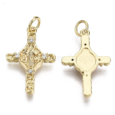 Brass Micro Pave Cubic Zirconia Pendants(ZIRC-T013-14G-NF)-2