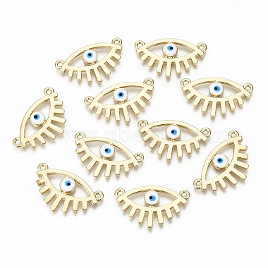 Light Gold White Eye Alloy+Enamel Links