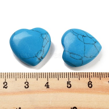 Heart Synthetic Turquoise  Worry Stone(G-C134-06A-02)-3