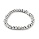 316 Surgical Stainless Steel Round Beaded Stretch Bracelets(BJEW-M305-01D-P)-1