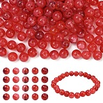 170Pcs Round Imitation Gemstone Acrylic Beads, Two Tone, Cerise, 8mm, Hole: 2mm(OACR-YW0002-16D)