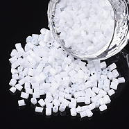 8/0 Two Cut Glass Seed Beads, Hexagon, Opaque Colours, White, 2.5~3x2.5mm, Hole: 0.9mm, about 15000pcs/bag(SEED-S033-01A-11)