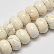 Rondelle Natural Magnesite Beads Strands, Creamy White, 12x7mm, Hole: 1mm, about 53pcs/strand, 15.7 inch(X-G-M138-25)