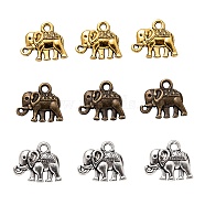Alloy Charms Accessories, for Jewelry Making, Elephant Shape, Cadmium Free & Lead Free, Mixed Color, 11x13mm, 3 colors, 10pcs/color, 30pcs/box(PALLOY-CJ0001-91)