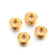 304 Stainless Steel Spacer Beads, Flat Round, Golden, 5x2mm, Hole: 1.5mm(STAS-F191-13G-B)