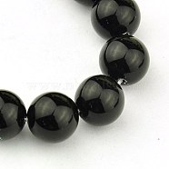Synthetic Black Stone Beads Strands, Dyed, Round, Black, 14mm, Hole: 1.2mm,  about 29pcs/strand, 15.5 inch(GSR14mmC044)