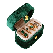 Velvet Ring Box, Jewelry Organizer, Rectangle, Dark Green, 6.5x3.9x5cm(PW-WG80166-01)