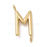 304 Stainless Steel Letter Connector Charms, Real 14K Gold Plated, Letter M, 12x5.5x2mm, Hole: 1.2mm(STAS-M108-01G-13)