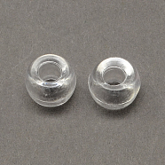 Transparent Acrylic European Beads, Large Hole Barrel Beads, Clear, 9x6mm, Hole: 4mm, about 1800pcs/500g(MACR-Q156-02A)