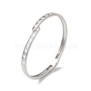 Rack Plating Brass Pave Clear Cubic Zirconia Hinged Bangles, Cadmium Free & Lead Free, Long-Lasting Plated, Platinum, Inner Diameter: 2-1/8 inch(5.5cm), 4.5mm(BJEW-G716-03P)