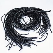 Mixed Style Synthetic Rubber Cord, Hollow & No Hole/Solid, Black, 39.37 inch(1m), 1~8mm, Hole: 1mm, about 1.09 yards(1m)/strand, about 520g/bag, 50strands/bag(RCOR-H002-01)